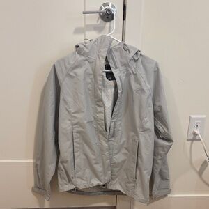 The North Face Light Gray Hooded Shell Jacket